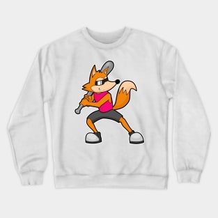 Fox at Baseball with Baseball bat Crewneck Sweatshirt